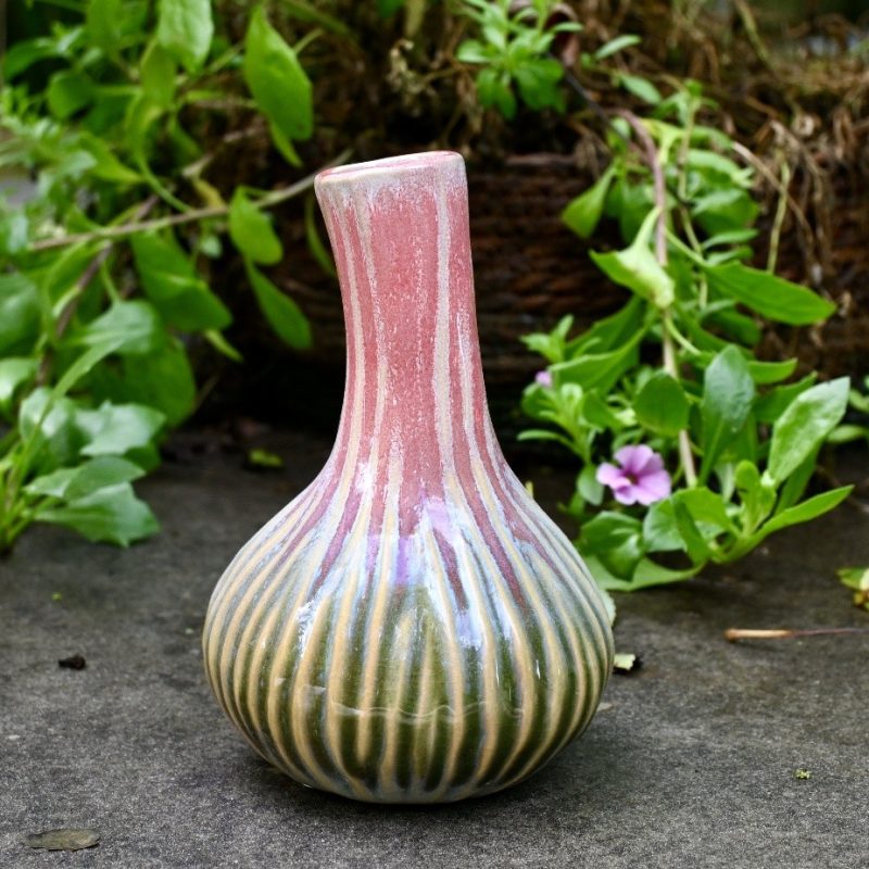 Keramiek vaasje roos groot