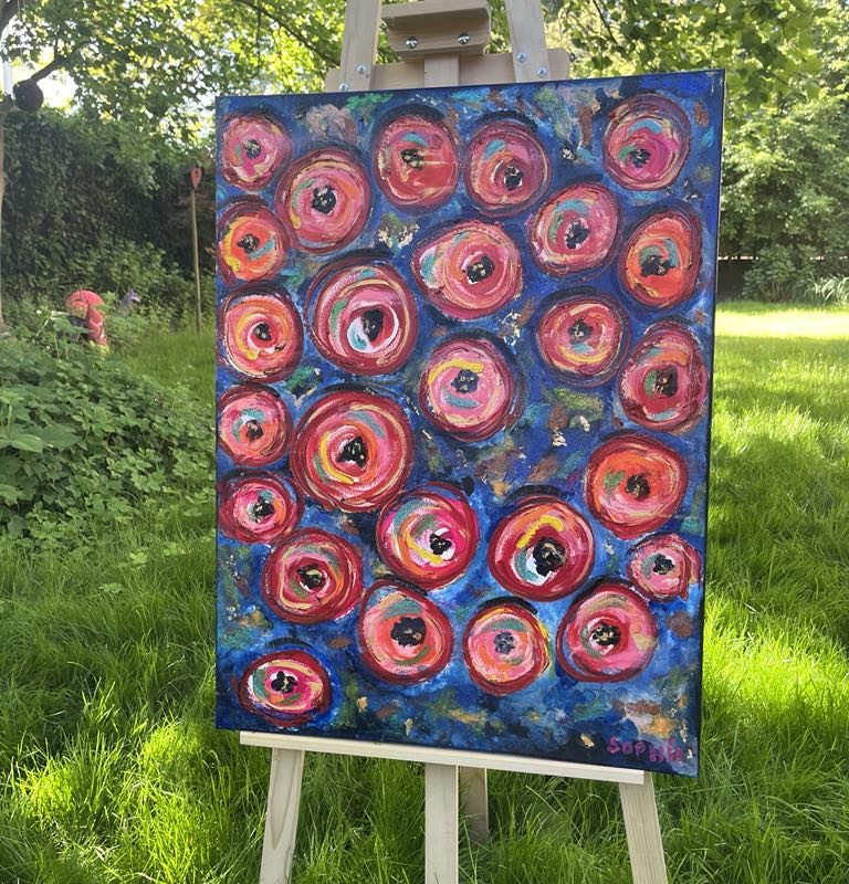 Olieverf schilderij "All my Roses for You "