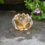 Theelicht in glas geel waterlelie