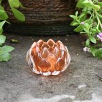 Theelicht in glas oranje waterlelie